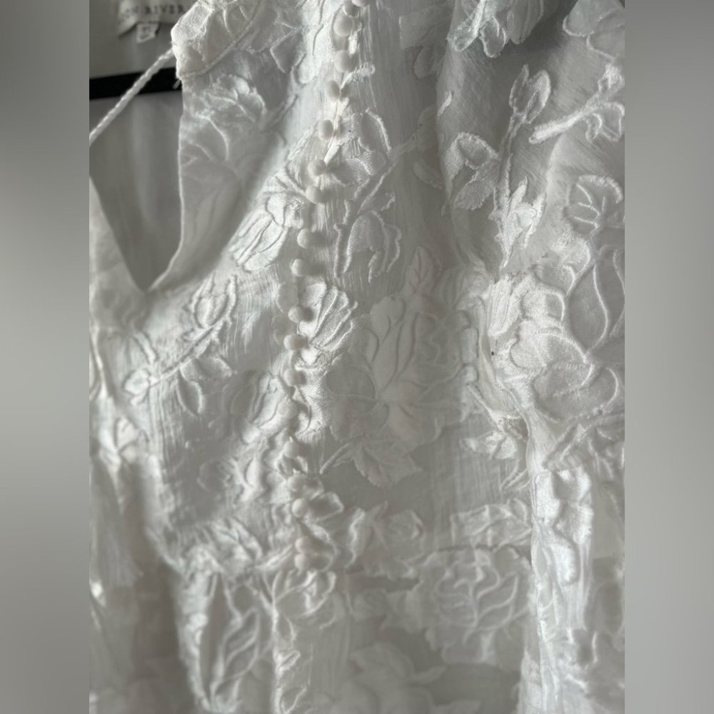 Moon River Bohemian White Lace Long Sleeve Dress Women’s Size XS - Picture 8 of 10